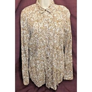 Eddie Bauer Floral Print semi-sheer long sleeve shirt - Women's size M